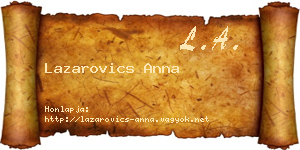 Lazarovics Anna névjegykártya